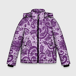 Куртка зимняя для мальчика Фиолетовая фантазия, цвет: 3D-черный