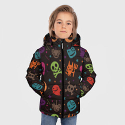 Куртка зимняя для мальчика Весёлый хэллоуин, цвет: 3D-красный — фото 2