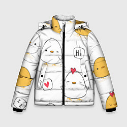 Куртка зимняя для мальчика Привет цыпленок, цвет: 3D-светло-серый