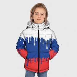 Куртка зимняя для мальчика Флаг России - потёки, цвет: 3D-красный — фото 2