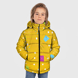 Куртка зимняя для мальчика Yellow abstraction, цвет: 3D-черный — фото 2