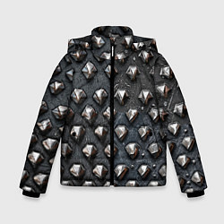Куртка зимняя для мальчика Металлическая шипованная конструкция, цвет: 3D-светло-серый
