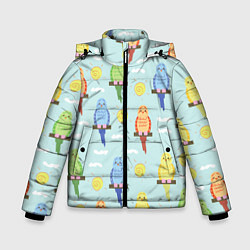Куртка зимняя для мальчика Попугайчики, цвет: 3D-красный