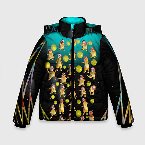 Зимняя куртка для мальчика Клоуны в лунной сети / 3D-Красный – фото 1