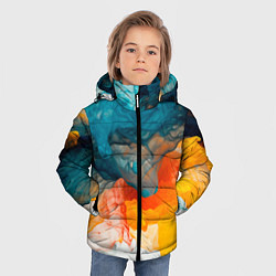 Куртка зимняя для мальчика Синяя и оранжевая жидкости, цвет: 3D-светло-серый — фото 2