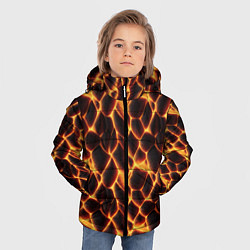 Куртка зимняя для мальчика Раскалённые камни лавы, цвет: 3D-черный — фото 2