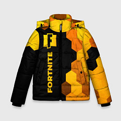 Куртка зимняя для мальчика Fortnite - gold gradient: по-вертикали, цвет: 3D-черный