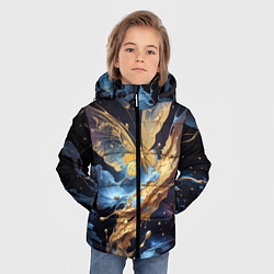 Куртка зимняя для мальчика Бабочка краски узор, цвет: 3D-светло-серый — фото 2