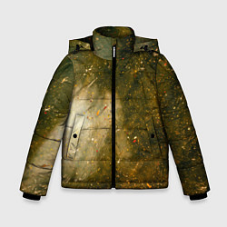 Куртка зимняя для мальчика Золотистый туман и краски, цвет: 3D-черный