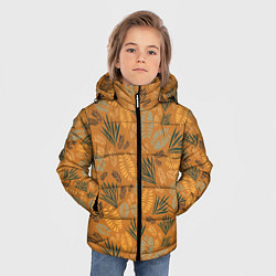 Куртка зимняя для мальчика Мексиканские оранжевые папаротники, цвет: 3D-красный — фото 2