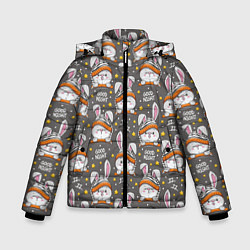 Куртка зимняя для мальчика Ночные зайчики, цвет: 3D-светло-серый