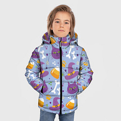 Куртка зимняя для мальчика Кошачий хэллоуин, цвет: 3D-черный — фото 2
