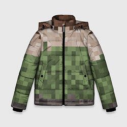 Куртка зимняя для мальчика Пиксельная текстура, цвет: 3D-черный
