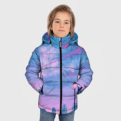 Куртка зимняя для мальчика Город и красочное небо, цвет: 3D-светло-серый — фото 2