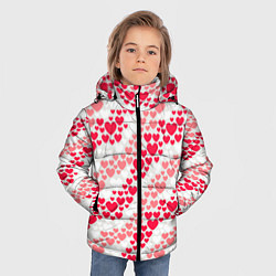 Куртка зимняя для мальчика Волны Любви - сердечки, цвет: 3D-черный — фото 2