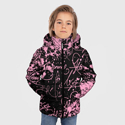 Куртка зимняя для мальчика Блэкпинк - автографы, цвет: 3D-светло-серый — фото 2