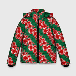 Куртка зимняя для мальчика Фишки для ставок, цвет: 3D-красный