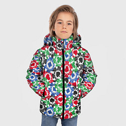 Куртка зимняя для мальчика Фишки, Ставки, Покер, цвет: 3D-черный — фото 2