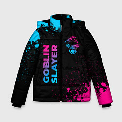 Зимняя куртка для мальчика Goblin Slayer - neon gradient: надпись, символ