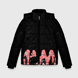 Куртка зимняя для мальчика Black pink на черном, цвет: 3D-светло-серый