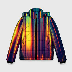 Куртка зимняя для мальчика Волшебный лес полосы, цвет: 3D-светло-серый