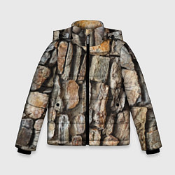 Куртка зимняя для мальчика Каменный стиль, цвет: 3D-черный