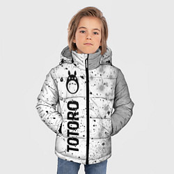 Куртка зимняя для мальчика Totoro glitch на светлом фоне: по-вертикали, цвет: 3D-черный — фото 2