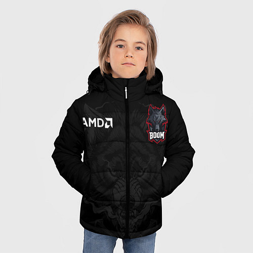 Зимняя куртка для мальчика Boom esports / 3D-Светло-серый – фото 3