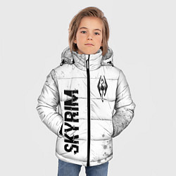 Куртка зимняя для мальчика Skyrim glitch на светлом фоне: надпись, символ, цвет: 3D-черный — фото 2