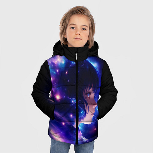Зимняя куртка для мальчика Космическая женщина / 3D-Светло-серый – фото 3