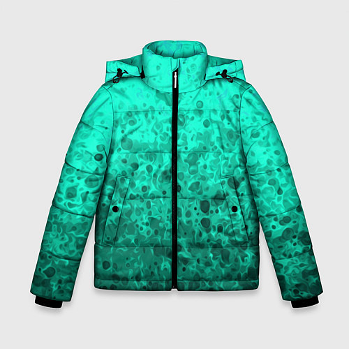 Зимняя куртка для мальчика Абстракция аквамарин / 3D-Светло-серый – фото 1