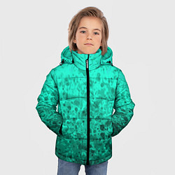 Куртка зимняя для мальчика Абстракция аквамарин, цвет: 3D-черный — фото 2