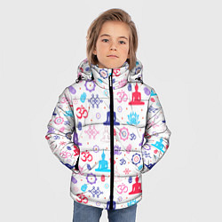 Куртка зимняя для мальчика Медитация - символика, цвет: 3D-светло-серый — фото 2