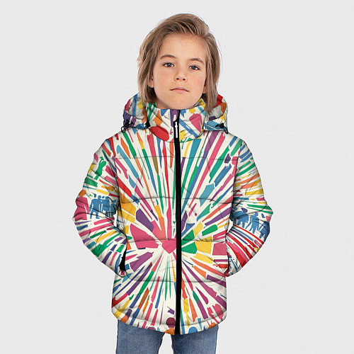 Зимняя куртка для мальчика Цветные будни / 3D-Светло-серый – фото 3