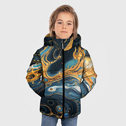 Куртка зимняя для мальчика Черно-золотой узор, цвет: 3D-светло-серый — фото 2