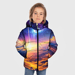Куртка зимняя для мальчика Космическая вселенная, цвет: 3D-светло-серый — фото 2
