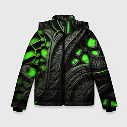 Куртка зимняя для мальчика Green black abstract, цвет: 3D-красный