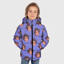 Куртка зимняя для мальчика Тимоти Шаламе узор, цвет: 3D-красный — фото 2