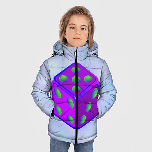 Зимняя куртка для мальчика Игральный кубик / 3D-Светло-серый – фото 3