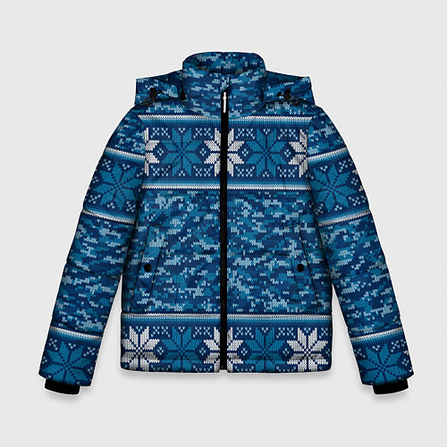 Зимняя куртка для мальчика Камуфляжный свитер - алатырь / 3D-Светло-серый – фото 1