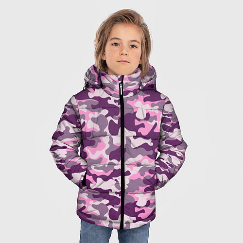 Зимняя куртка для мальчика Модный камуфляж - милитари / 3D-Светло-серый – фото 3