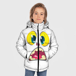 Куртка зимняя для мальчика Симпатичное мультяшное лицо монстра, цвет: 3D-черный — фото 2