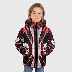 Куртка зимняя для мальчика Красные кибер черепа, цвет: 3D-черный — фото 2