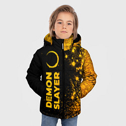 Куртка зимняя для мальчика Demon Slayer - gold gradient: по-вертикали, цвет: 3D-черный — фото 2
