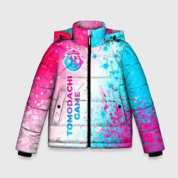 Куртка зимняя для мальчика Tomodachi Game neon gradient style: по-вертикали, цвет: 3D-черный