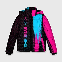 Куртка зимняя для мальчика The Sims - neon gradient: по-вертикали, цвет: 3D-черный