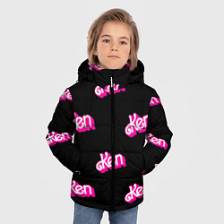 Куртка зимняя для мальчика Логотип Кен - патерн, цвет: 3D-светло-серый — фото 2