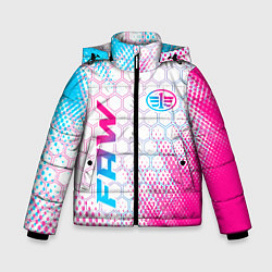 Куртка зимняя для мальчика FAW neon gradient style: надпись, символ, цвет: 3D-черный