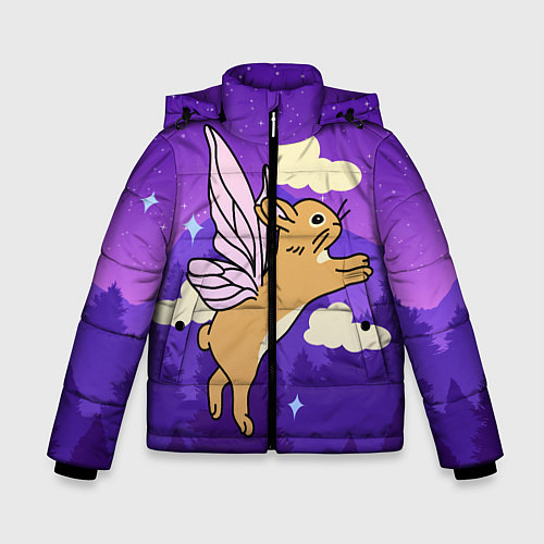 Зимняя куртка для мальчика Лунный кролик с крыльями / 3D-Светло-серый – фото 1