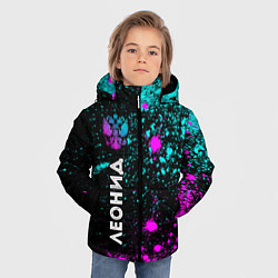 Куртка зимняя для мальчика Леонид и неоновый герб России: по-вертикали, цвет: 3D-черный — фото 2